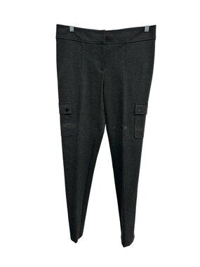 Cache Flat Front Knit Utility Cargo Pants Charcoal Gray Sz 10 Slim Fit Gorpcore